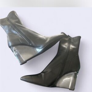 Black Wedge Ankle Boots